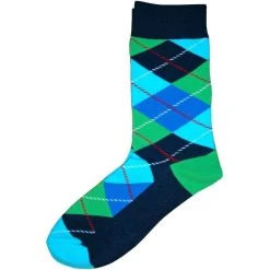 Bassin And Brown Argyle Socks - Blue/Green/Turquoise
