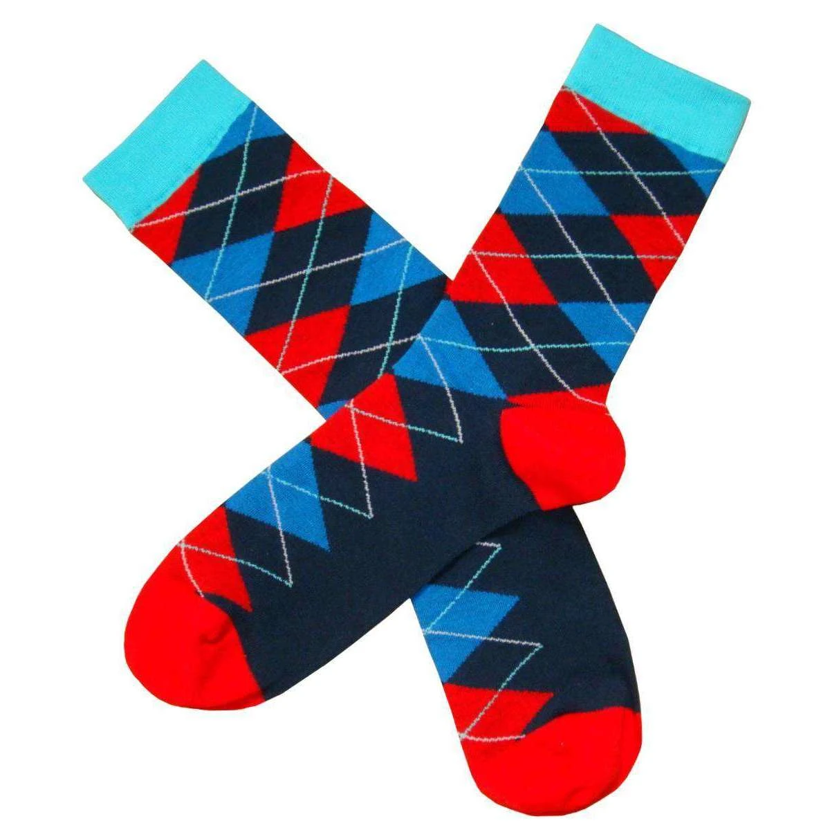 Bassin And Brown Argyle Socks - Red/Black/Blue 5 Bassin And Brown Argyle Socks - Red/Black/Blue - Image 3