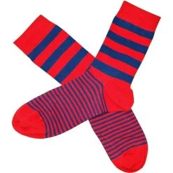 Bassin And Brown Graded Multi Striped Socks - Red/Blue 7 Bassin And Brown Graded Multi Striped Socks - Red/Blue -Bown Of London shop bassin and brown graded multi striped socks redblue 31009539