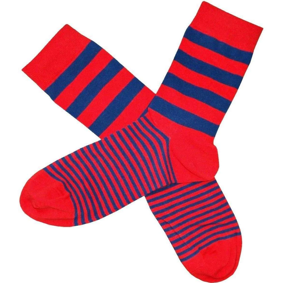 Bassin And Brown Graded Multi Striped Socks - Red/Blue 5 Bassin And Brown Graded Multi Striped Socks - Red/Blue - Image 3
