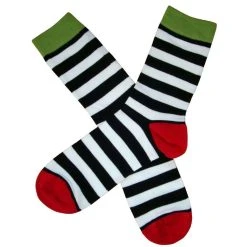 Bassin And Brown Hooded Striped Contrasting Heel And Toe Socks - Black/White -Bown Of London shop bassin and brown hooded striped contrasting heel and toe socks blackwhite 31009656