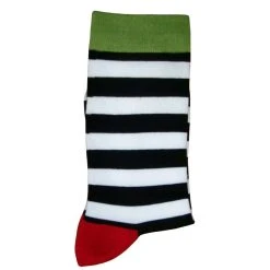 Bassin And Brown Hooded Striped Contrasting Heel And Toe Socks - Black/White -Bown Of London shop bassin and brown hooded striped contrasting heel and toe socks blackwhite 31009658
