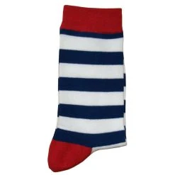 Bassin And Brown Hooded Striped Contrasting Heel And Toe Socks - Navy/White -Bown Of London shop bassin and brown hooded striped contrasting heel and toe socks navywhite 31009667