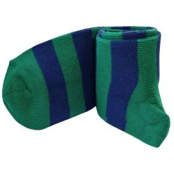 Bassin And Brown Hooped Stripe Socks - Green/Royal Blue -Bown Of London shop bassin and brown hooped stripe socks greenroyal blue 31905690