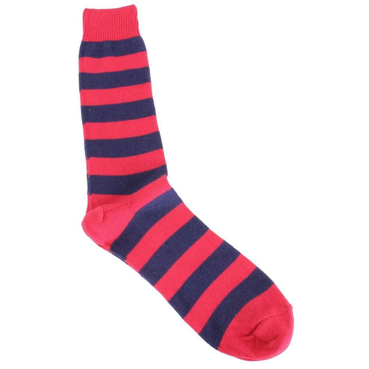 Bassin And Brown Hooped Stripe Socks - Red/Royal Blue 5 Bassin And Brown Hooped Stripe Socks - Red/Royal Blue - Image 3