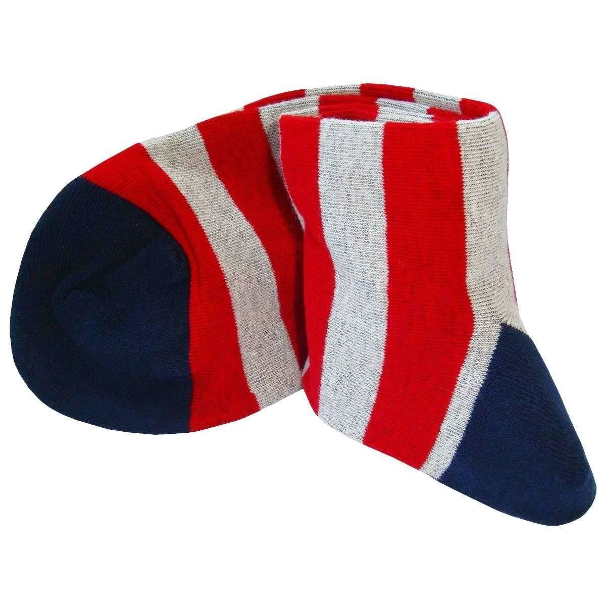 Bassin And Brown Hooped Stripe Socks - Red/White/Navy 5 Bassin And Brown Hooped Stripe Socks - Red/White/Navy - Image 3