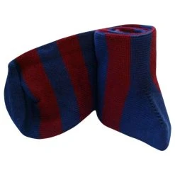 Bassin And Brown Hooped Stripe Socks - Wine/Deep Blue -Bown Of London shop bassin and brown hooped stripe socks winedeep blue 31009690
