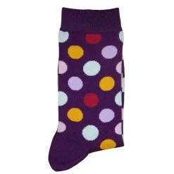 Bassin And Brown Multi Spot Socks - Purple/Multi-colour -Bown Of London shop bassin and brown multi spot socks purplemulti colour 31010099
