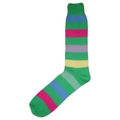 Bassin And Brown Multi Stripe Socks - Green