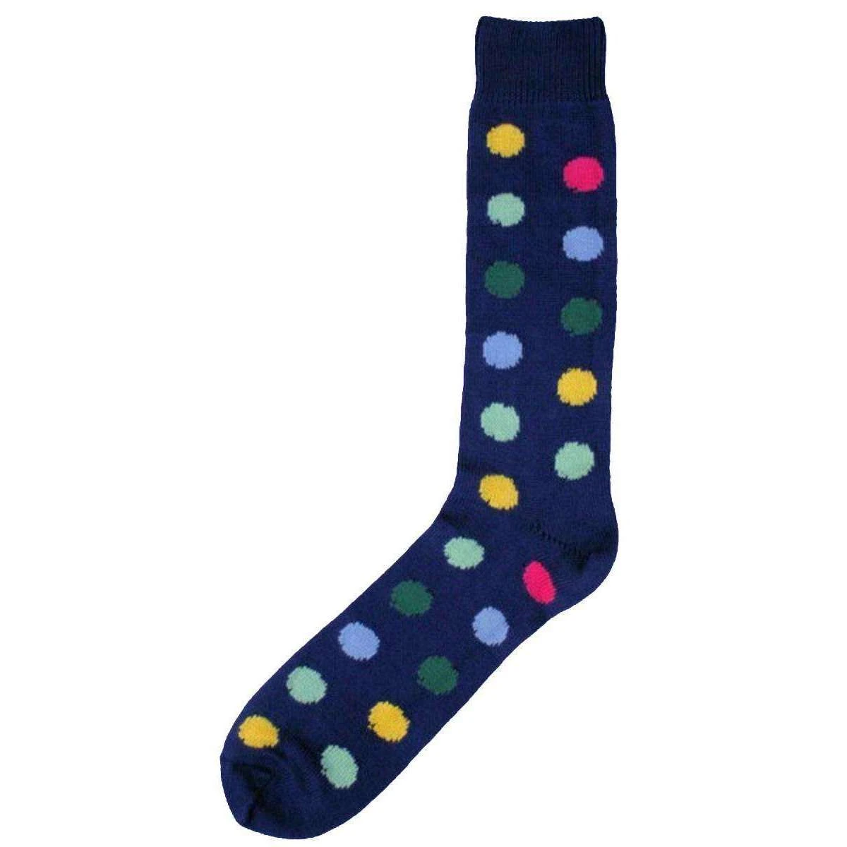 Bassin And Brown Spotted Midcalf Socks - Navy/Multi-colour 3 Bassin And Brown Spotted Midcalf Socks - Navy/Multi-colour