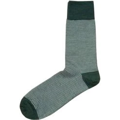 Bassin And Brown Thin Stripe Socks - Green/Beige