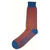 Bassin And Brown Vertical Stripe Midcalf Socks - Blue/Orange -Bown Of London shop bassin and brown vertical stripe midcalf socks blueorange 31011188