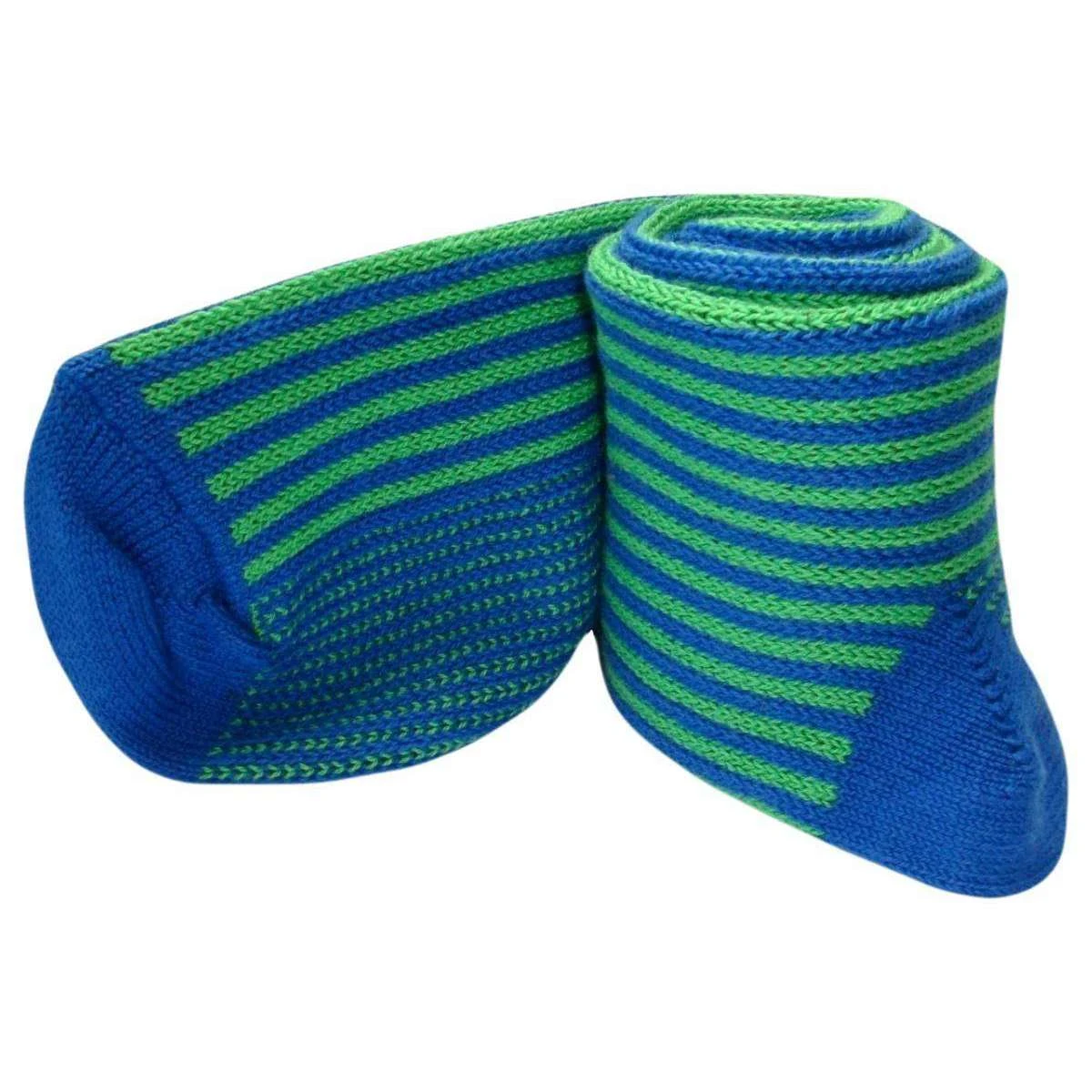 Bassin And Brown Vertical Stripe Socks - Blue/Green 6 Bassin And Brown Vertical Stripe Socks - Blue/Green - Image 4