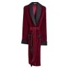 Bown Of London Astor Luxury Cotton Long Velvet Smoking Jacket - Burgundy