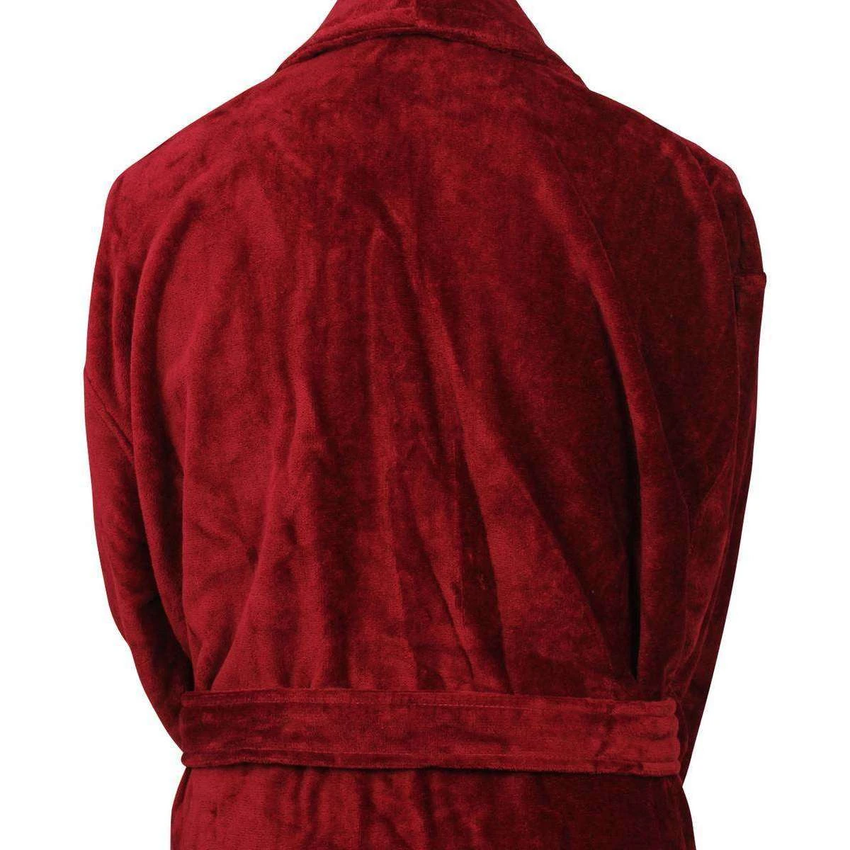 Bown Of London Baron Cotton Velour Dressing Gown - Claret 4 Bown Of London Baron Cotton Velour Dressing Gown - Claret - Image 2