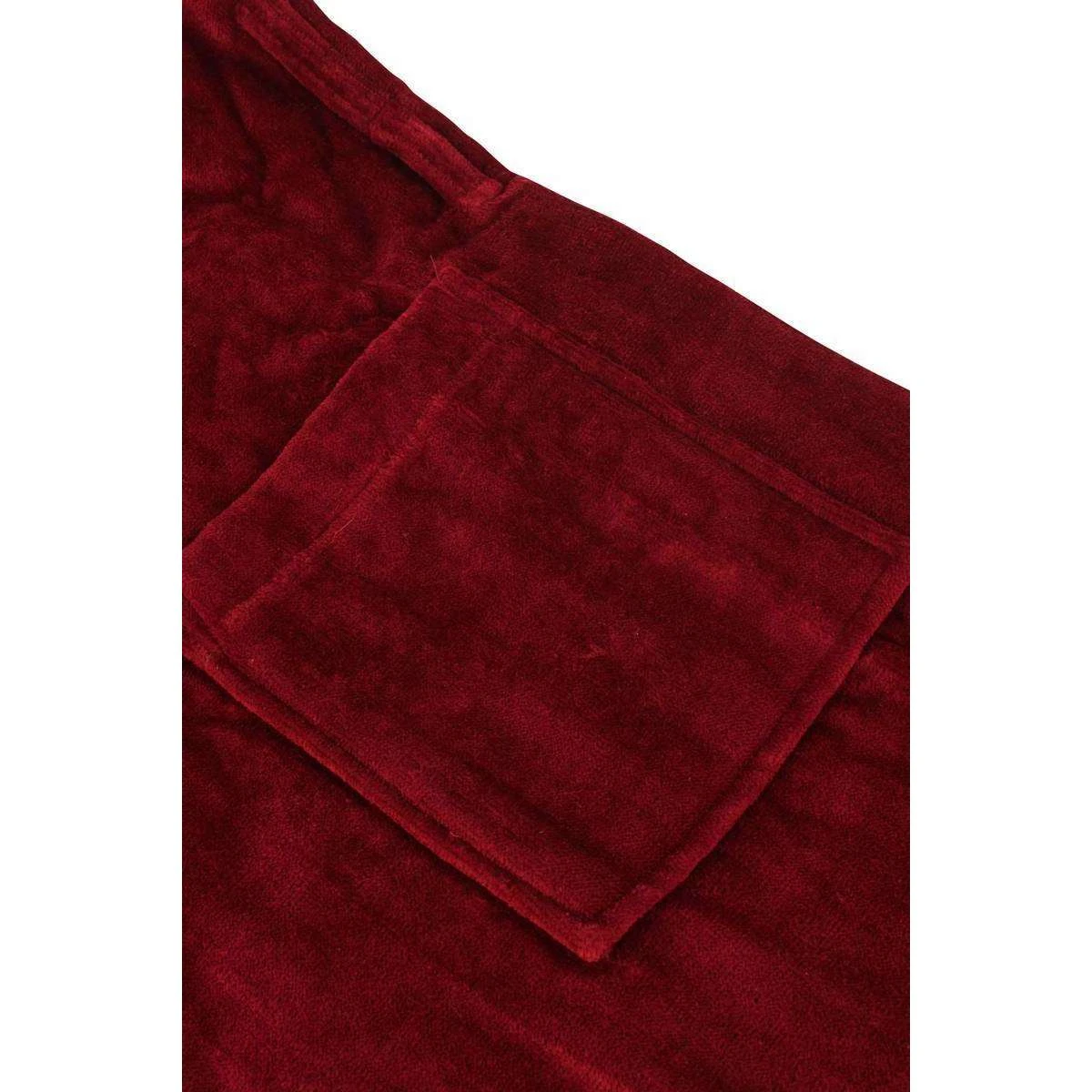 Bown Of London Baron Cotton Velour Dressing Gown - Claret 6 Bown Of London Baron Cotton Velour Dressing Gown - Claret - Image 4