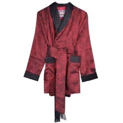 Bown Of London Clarke Short Smoking Jacket - Claret Burgundy