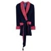 Bown Of London Cliveden Luxury Cotton Short Velvet Smoking Jacket - Navy -Bown Of London shop bown of london cliveden luxury cotton short velvet smoking jacket navy 31304386