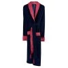Bown Of London Mayfair Long Velvet Smoking Jacket - Navy