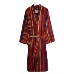 Bown Of London Regent Stripe Dressing Gown - Orange/Purple/Red