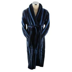 Bown Of London Salcombe Egyptian Cotton Velour Dressing Gown - Blue/Navy -Bown Of London shop bown of london salcombe egyptian cotton velour dressing gown bluenavy 31012590