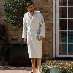 Bown Of London Terry NUA Cotton Towelling Dressing Gown - Light Grey 9 Bown Of London Terry NUA Cotton Towelling Dressing Gown - Light Grey -Bown Of London shop bown of london terry nua cotton towelling dressing gown light grey 31012651