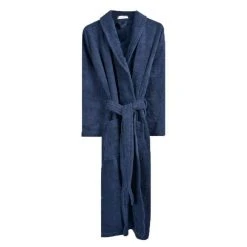 Bown Of London Terry NUA Cotton Towelling Dressing Gown - Navy