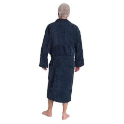 Bown Of London Terry NUA Cotton Towelling Dressing Gown - Navy -Bown Of London shop bown of london terry nua cotton towelling dressing gown navy 31012656