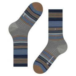 Burlington Stripe Socks - Dark Grey -Bown Of London shop burlington stripe socks dark grey 31626159