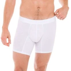 Comfyballs Cotton Long Boxer - Ghost White -Bown Of London shop comfyballs cotton long boxer ghost white 31014107