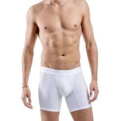 Comfyballs Cotton Long Boxer - Ghost White -Bown Of London shop comfyballs cotton long boxer ghost white 31014109