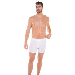 Comfyballs Cotton Long Boxer - Ghost White -Bown Of London shop comfyballs cotton long boxer ghost white 31014110