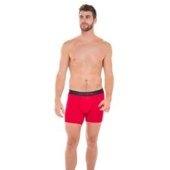 Comfyballs Cotton Long Boxer - Red/Charcoal -Bown Of London shop comfyballs cotton long boxer redcharcoal 31014129