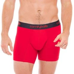 Comfyballs Cotton Regular Boxer - Red/Charcoal -Bown Of London shop comfyballs cotton regular boxer redcharcoal 31014216