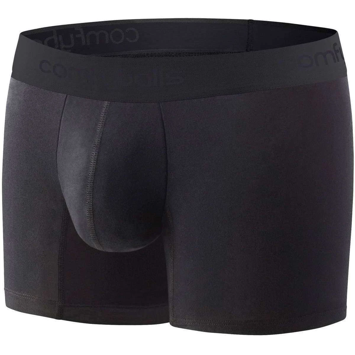 Comfyballs No Show Cotton Long Boxer - Ghost Black 4 Comfyballs No Show Cotton Long Boxer - Ghost Black - Image 2