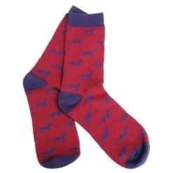 David Van Hagen Horse Socks - Red/Blue -Bown Of London shop david van hagen horse socks redblue 31015838