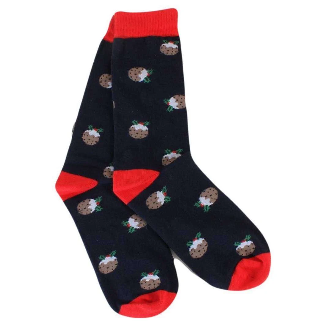 David Van Hagen Pudding Socks - Navy/Red/Brown 4 David Van Hagen Pudding Socks - Navy/Red/Brown - Image 2