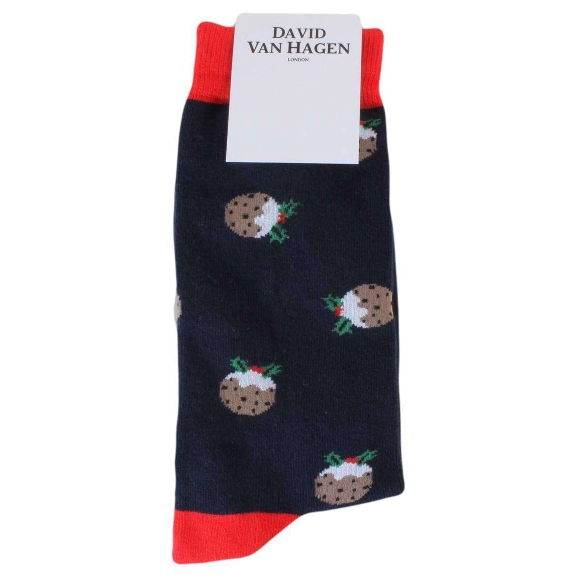 David Van Hagen Pudding Socks - Navy/Red/Brown 5 David Van Hagen Pudding Socks - Navy/Red/Brown - Image 3