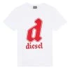 Diesel Diegor K54 T-Shirt - White/Red -Bown Of London shop diesel diegor k54 t shirt whitered 32184331