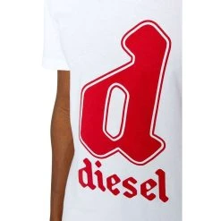 Diesel Diegor K54 T-Shirt - White/Red -Bown Of London shop diesel diegor k54 t shirt whitered 32184334