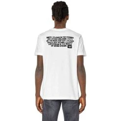 Diesel Diegor K57 T-Shirt - White/Black -Bown Of London shop diesel diegor k57 t shirt whiteblack 31842119