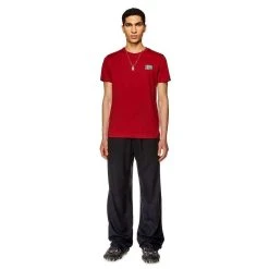 Diesel Diegor SP Ribbed Crew Neck T-Shirt - Burgundy -Bown Of London shop diesel diegor sp ribbed crew neck t shirt burgundy 32356972