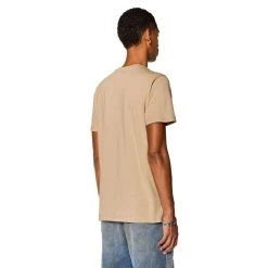 Diesel Diegor SP Ribbed Crew Neck T-Shirt - Stone Beige -Bown Of London shop diesel diegor sp ribbed crew neck t shirt stone beige 32356975