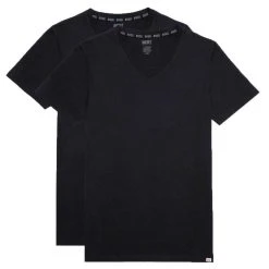 Diesel Umtee Michael D-Patch Tube V-Neck Two Pack T-Shirts - Black