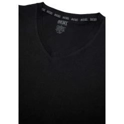 Diesel Umtee Michael D-Patch Tube V-Neck Two Pack T-Shirts - Black/White -Bown Of London shop diesel umtee michael d patch tube v neck two pack t shirts blackwhite 31019221