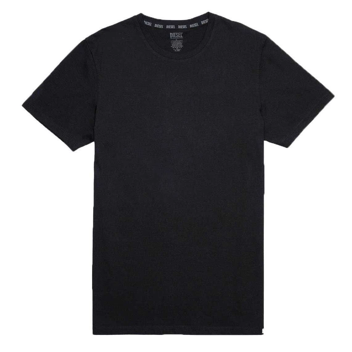 Diesel Umtee Randal D-Patch Tube Crew Neck Two Pack T-Shirts - Black 4 Diesel Umtee Randal D-Patch Tube Crew Neck Two Pack T-Shirts - Black - Image 2