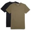 Diesel Umtee Randal D-Patch Tube Crew Neck Two Pack T-Shirts - Black/Khaki -Bown Of London shop diesel umtee randal d patch tube crew neck two pack t shirts blackkhaki 31019272