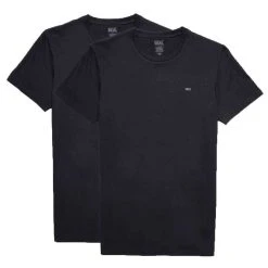 Diesel Umtee Randal Logo Print Tube Crew Neck Two Pack T-Shirts - Black