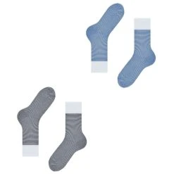 Esprit Allover Stripe 2 Pack Socks - Blue Mix -Bown Of London shop esprit allover stripe 2 pack socks blue mix 31934786
