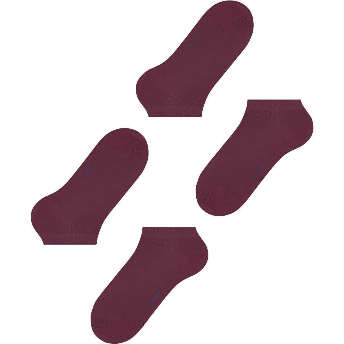 Esprit Basic Uni 2 Pack Sneaker Socks - Shadow Red 7 Esprit Basic Uni 2 Pack Sneaker Socks - Shadow Red - Image 5